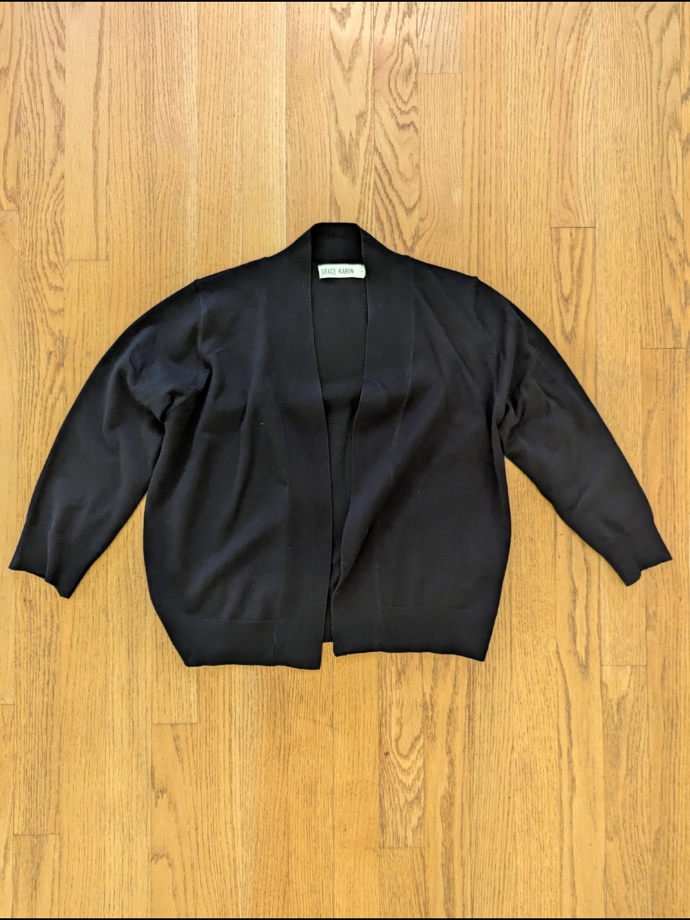 Grace Karin Black Open-Front Women's Sweater Cardigan